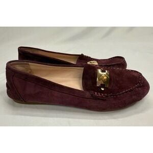 Womens Kate Spade Size 9 Burgundy Red Suede Loafers. WORN SPOT!
